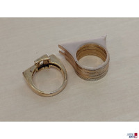2 Ringe Modeschmuck Gelbgold und Rosegold vergoldet Gr&ouml;&szlig;en 57 und 59
