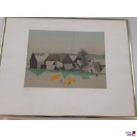 Bild - Bauernh&auml;user in einer Landschaft