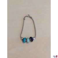 Armband 925 Silber punziert mit Schmucksteinaufschieber getragen