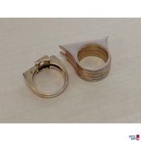 2 Ringe Modeschmuck Gelbgold und Rosegold vergoldet Gr&ouml;&szlig;en 57 und 59