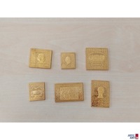 Konvolut bestehend aus 6 vergoldeten Silberbriefmarken