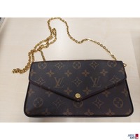 Schultertasche der Marke Louis Vuitton mit Metallkette Pochette Felicie CA4102 Material Monogram Canavas
