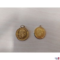 2 St&uuml;ck Einfache Dukaten 1915 Nachpr&auml;gung im Schmuckfassung