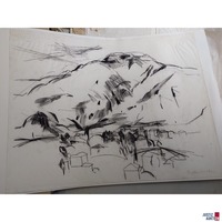 Bild: Landschaft - Tusche auf Papier ungerahmt