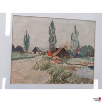 Bild von Fr&period; Triebe - Pannonische Landschaft mit H&auml;usern