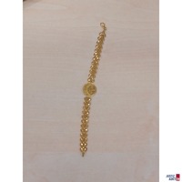Armband orientalisch Gelbgold 750 &permil; punziert mit 22 Karat M&uuml;nze 12&comma;8g L&auml;nge 18 cm
