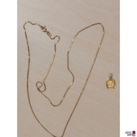 Gelbgoldkette&comma; 750 &permil; punziert&comma; 6&comma;5 g&comma; L&auml;nge 60 cm mit unechtem Hufeisenanh&auml;nger