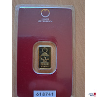 1 Barren Gold 999 2g&nbsp;der M&uuml;nze &Ouml;sterreich Nr&period; 618741 in Plastik verschwei&szlig;t
