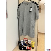 Konvolut Shirt adidas, Haargel, Sneakersocken, Glue