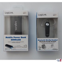 LogiLink Power Bank und Kopfhörer