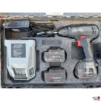 Würth Akku-Bohrschrauber mit 3 Akkus und Ladegerät