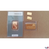 4 Goldbarren zu 5 g,10 g , 1 g, 1 g  Fine Gold