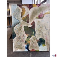 Bild ohne Titel 100x80 cm Collage und Öl auf Leinwand