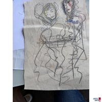 Bild ohne Titel 37x25 cm Bundstift auf Leinwand