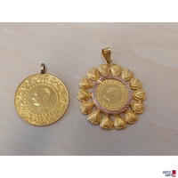 1 t&uuml;rkische Hochzeitsm&uuml;nze in Anh&auml;ngerfassung u&period;a&period;