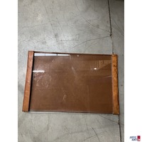 Schreibtischunterlage, Leder braun mit Glas