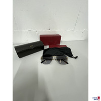 Cartier Sonnenbrille&comma; Schwarz&sol;Gold mit Etui