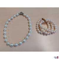 Armband aus Kulturperlen mit Metallsteg und Gummizug