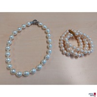 Armband aus Kulturperlen mit Metallsteg und Gummizug