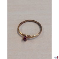 Modeschmuckring&comma; vergoldet&comma; mit rosa Schmuckstein&comma;  Gr&period; 47