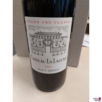 Franz&ouml;sischer Rotwein&comma; Magnum Flasche Chateau La Lagunde 2007 Haut-Medoc Jahrgang 2007 Versiegelung teilweise weggebrochen