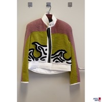 Lamfelljacke mit Ledermix gearbeitet