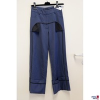 Stoffhose mit Lederimitat