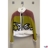 Lamfelljacke mit Ledermix gearbeitet